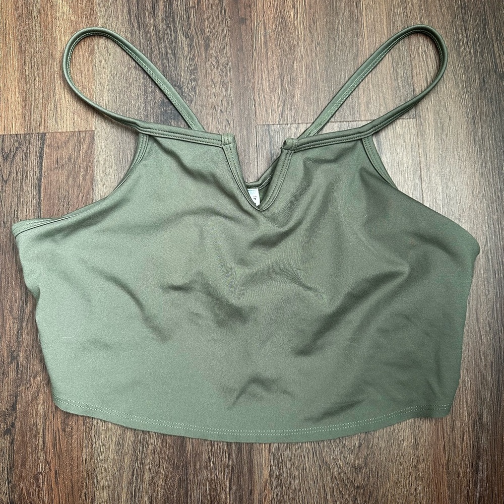 FP Movement Army Green Crop Top Size M
